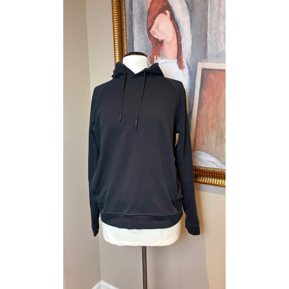 Lululemon Mens City Sweat Pullover Hoodie Black Medium Raglan Sweatshirt